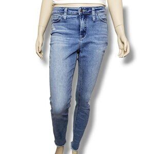 Silver‎ High Note Skinny Jeans Womens 28 Distressed Fray Hem Light Wash